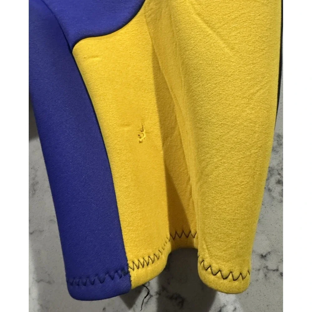 VTG 90s Gladiator Shorty Wetsuit Youth 16 Blue Yellow Made In USA Water Jet Ski